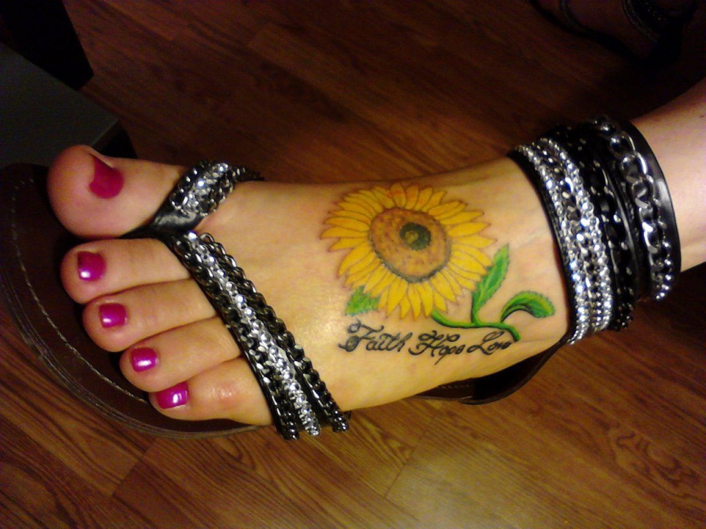 Sunflower Foot Tattoos