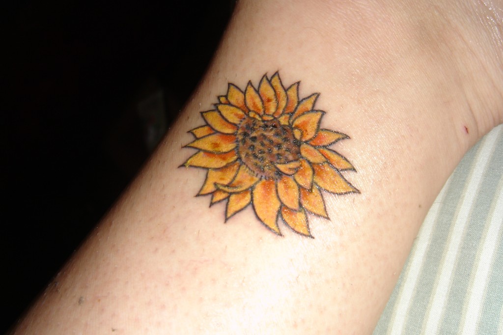 Sunflower Wrist Tattoo