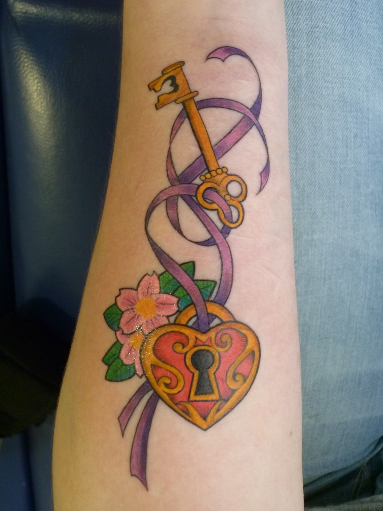 Heart Lock and Key Tattoo Designs