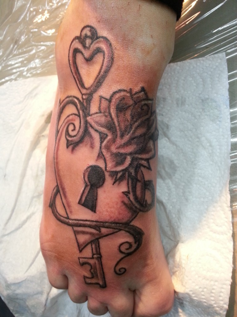 Heart With Lock and Key Tattoo