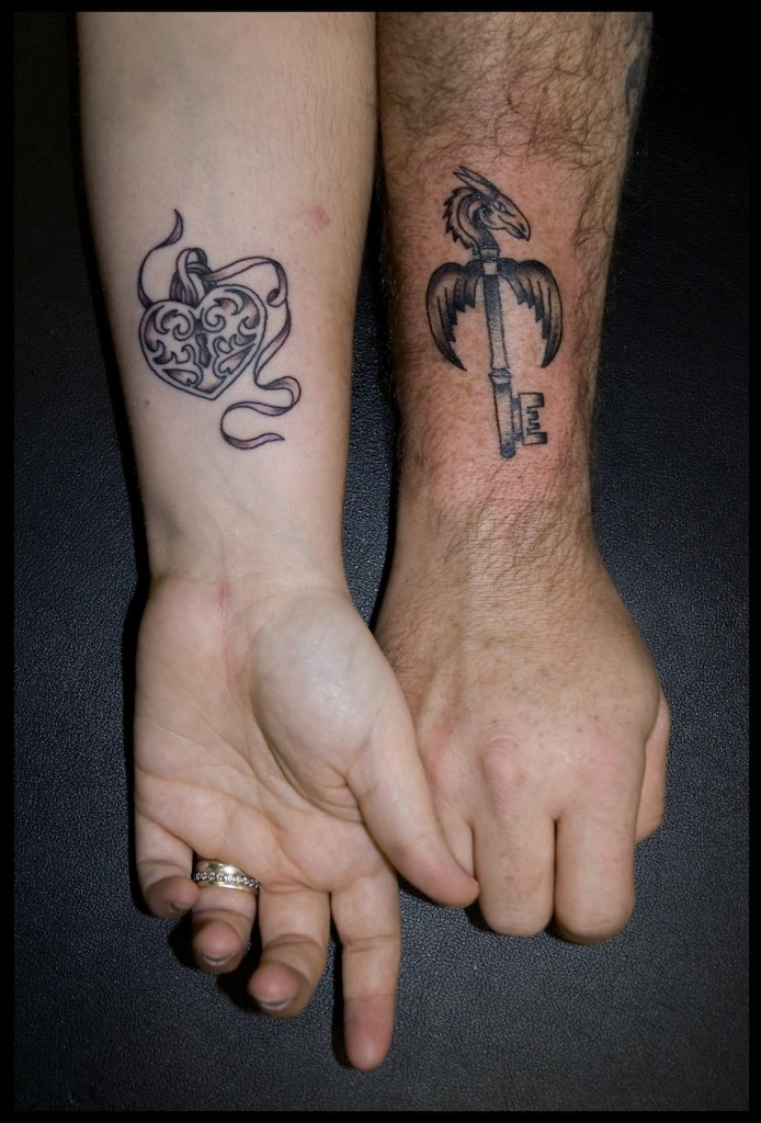 Lock and Key Tattoos For Couples