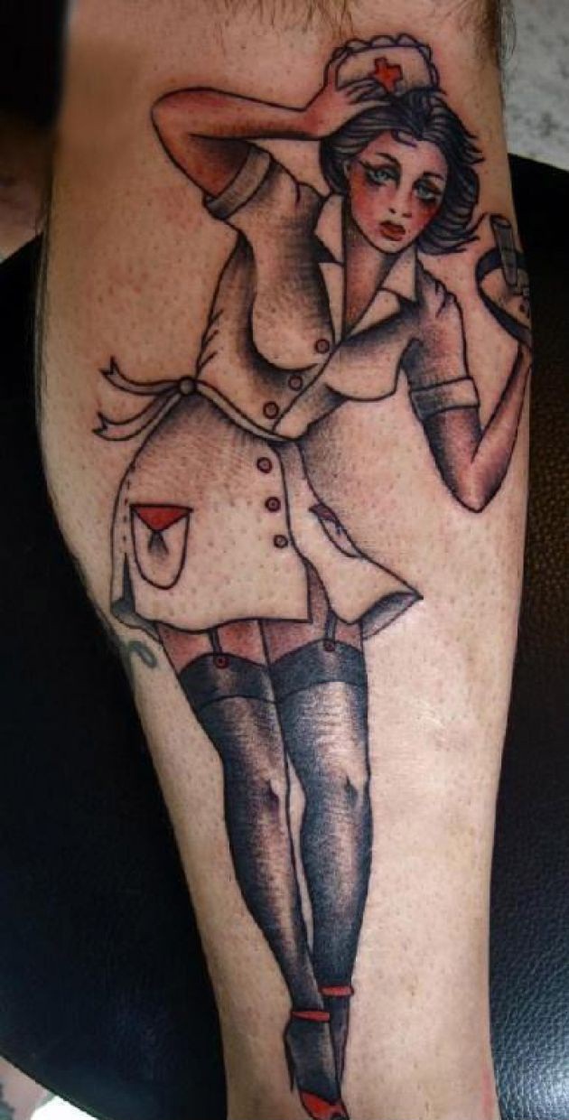 Gallery For Traditional Pin Up Nurse Tattoo