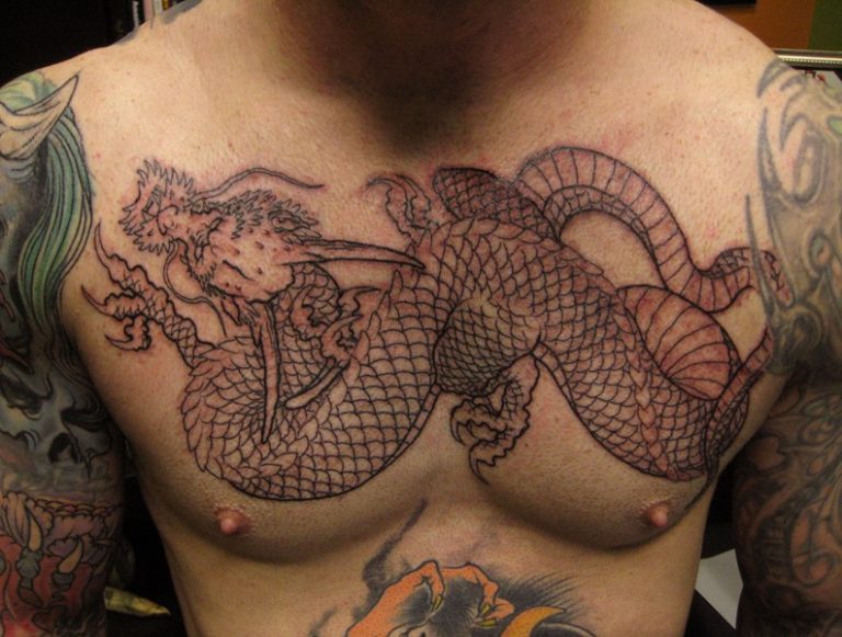 Dragon Tattoo On Chest Designs Ideas And Meaning Tattoos For You