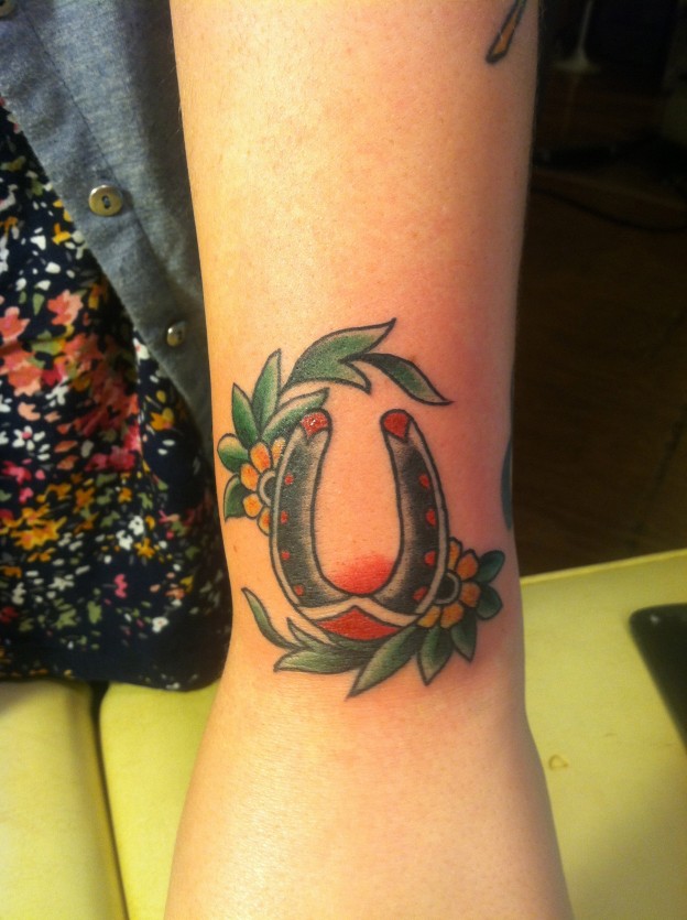 Horseshoe Tattoos Designs Ideas And Meaning Tattoos For You   Traditional Horseshoe Tattoo 624x835 