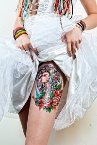 Pictures of Thigh Tattoos Female