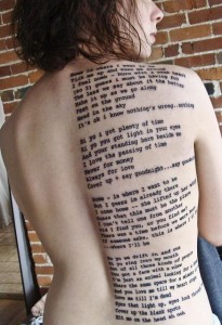 Rib Text Tattoo