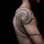 cosmic spiral tattoo