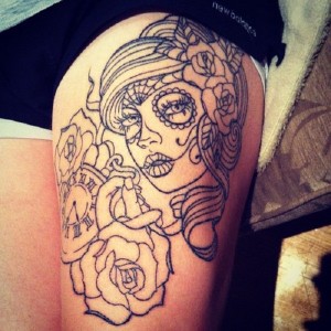 Upper Thigh Tattoos for Females