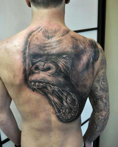 gorilla tattoo chest