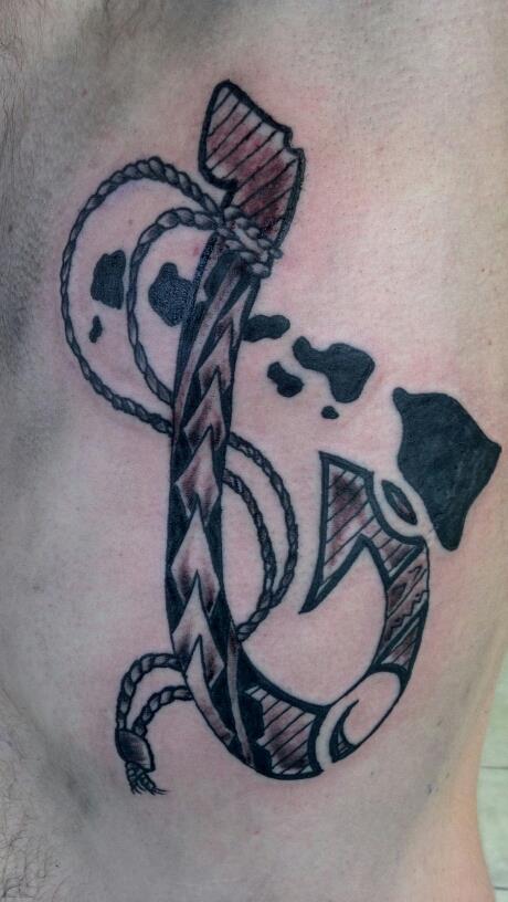 Mata'u (Fish hook) fish hook hammerhead shark original Polynesian tattoo  design