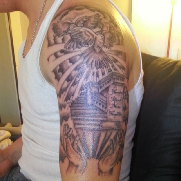 Cap1 Tattoos  Tattoos  Religious  Staircase Sleeve