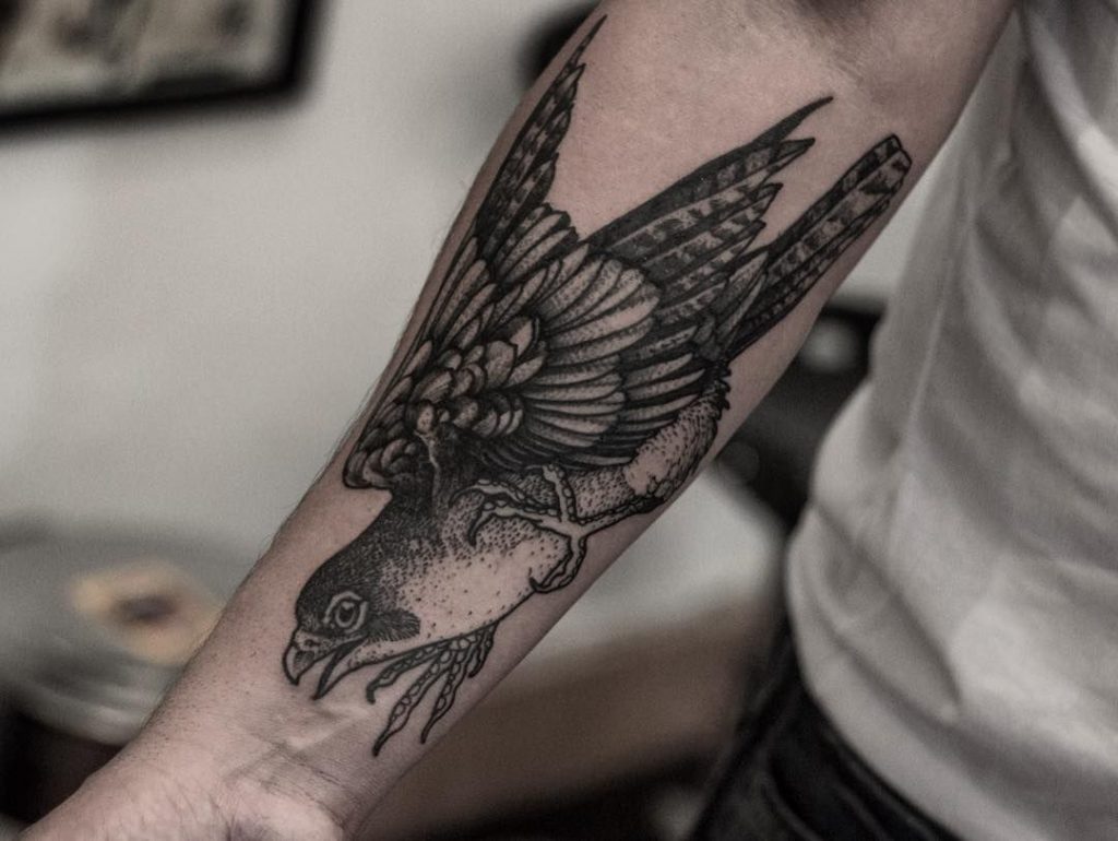 Black Hawk Tattoo by Aundrea Singer