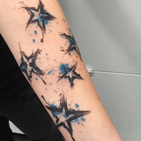 watercolor stars tattoo