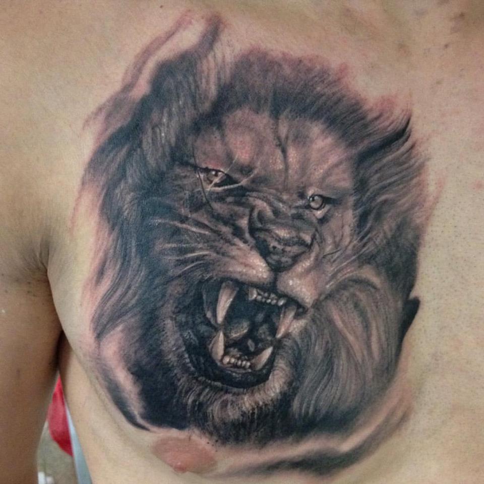 waterfall tattoo on chest