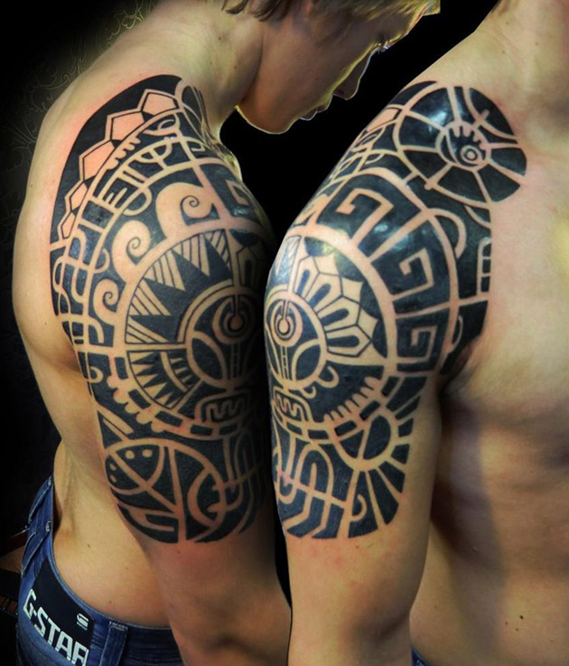 aztec shoulder tattoos