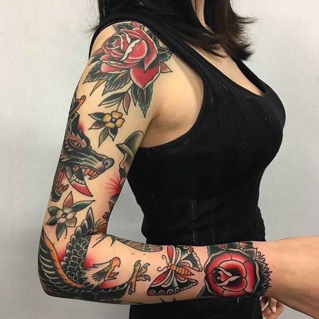 Traditional Tattoo Sleeve Designs Ideas And Meaning Tattoos For You