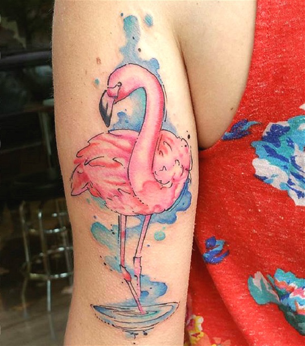 Flamingo tiny tattoo by Pablo Diaz Gordoa | Photo 21552