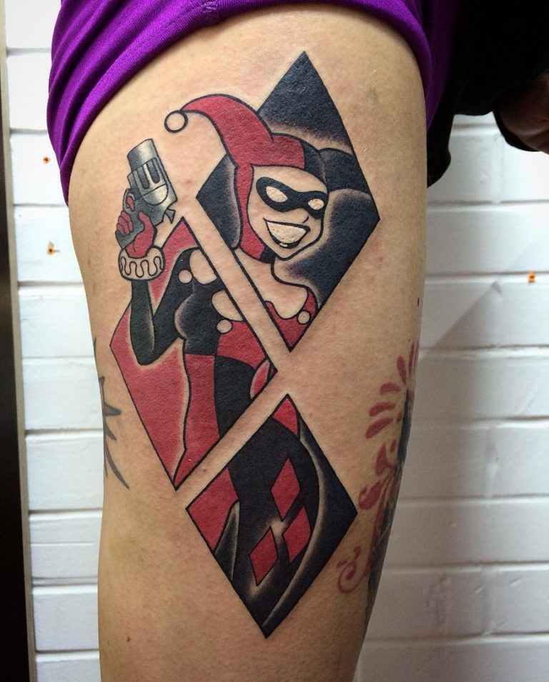 Harley Quinn Tattoo Designs Ideas And Meaning Tattoos For You 8962