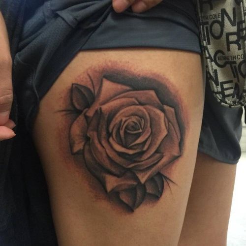 Rose Thigh Tattoos Designs, Ideas and Meaning | Tattoos For You