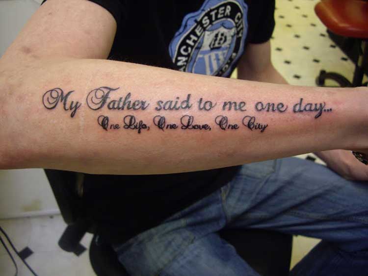 quote love tattoo on arm - Design of TattoosDesign of Tattoos
