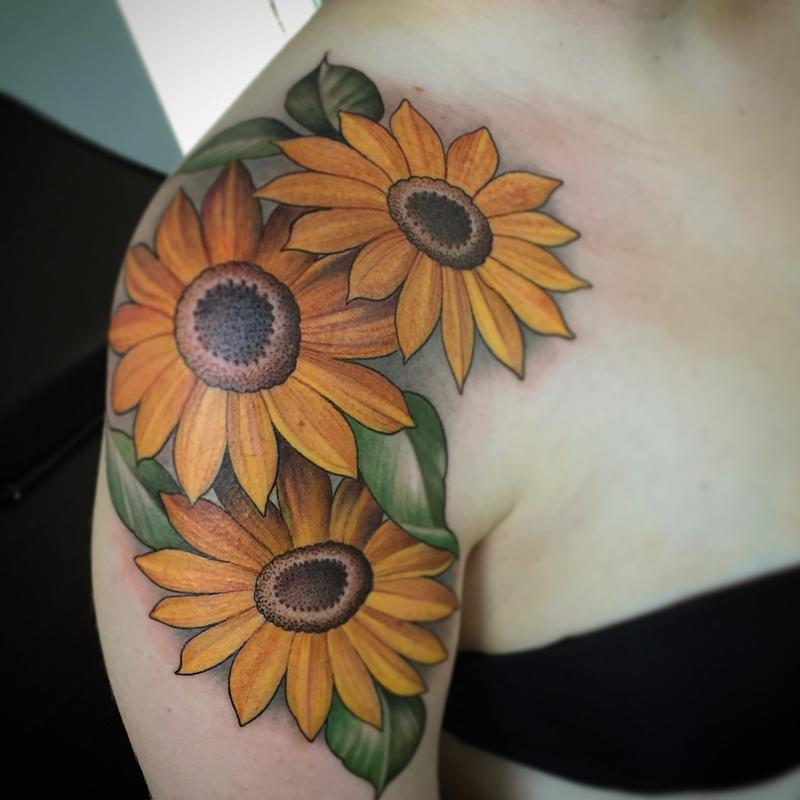 Sunflower Shoulder Tattoo Designs, Ideas and Meaning | Tattoos For You