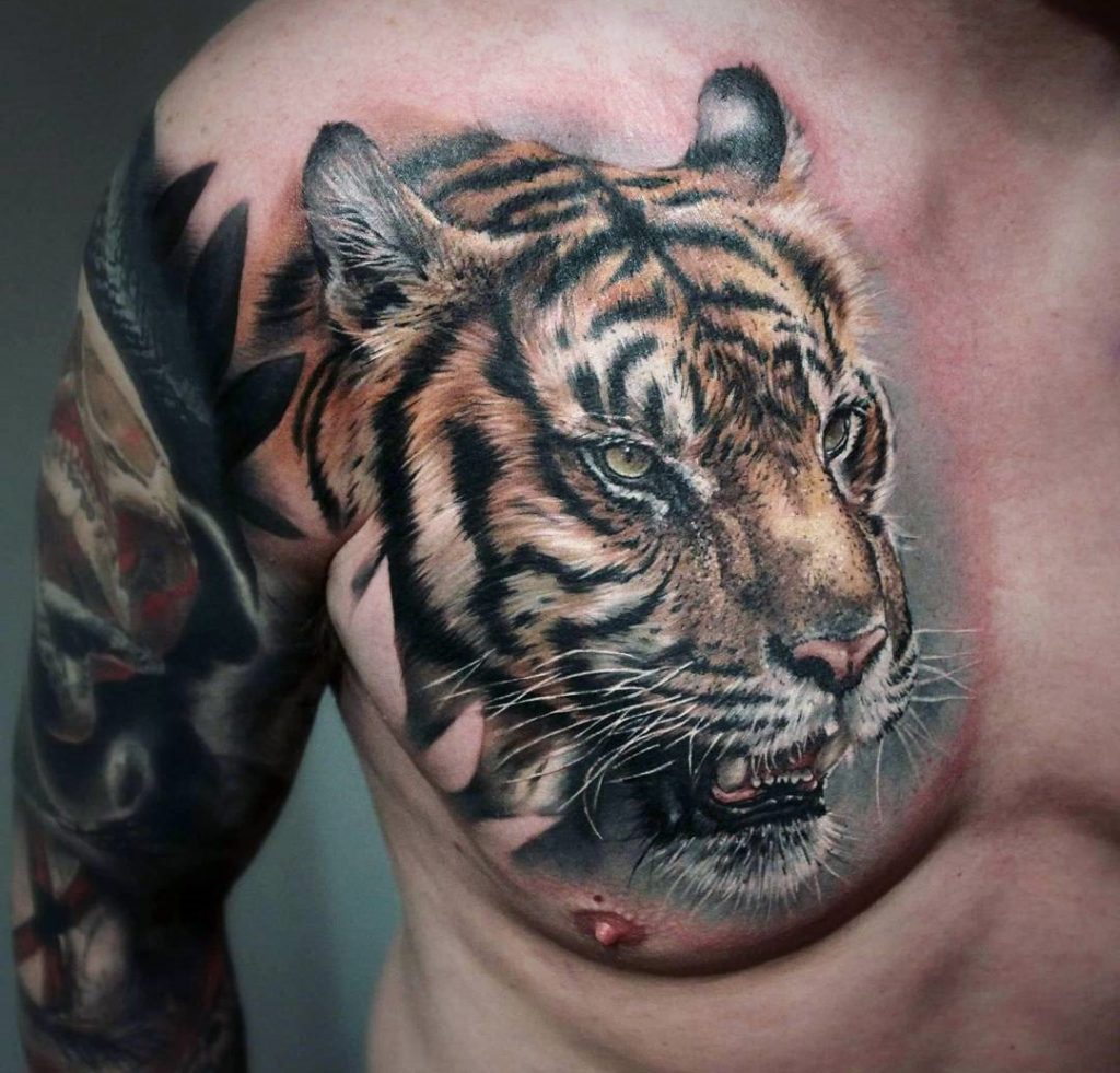 Tiger Chest Tattoo Designs, Ideas and Meaning - Tattoos For You