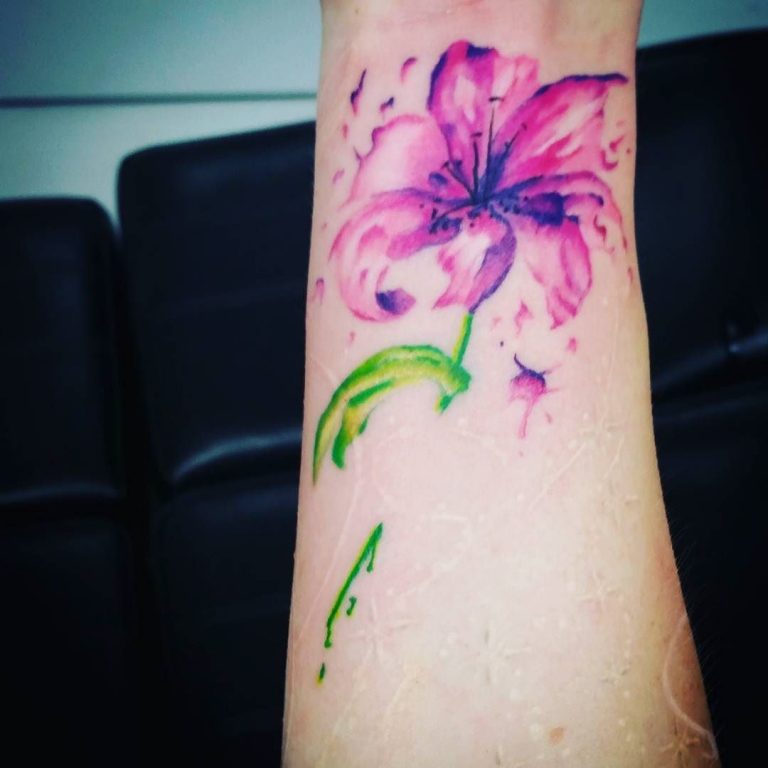 Watercolor Lily Tattoo Designs, Ideas and Meaning Tattoos For You