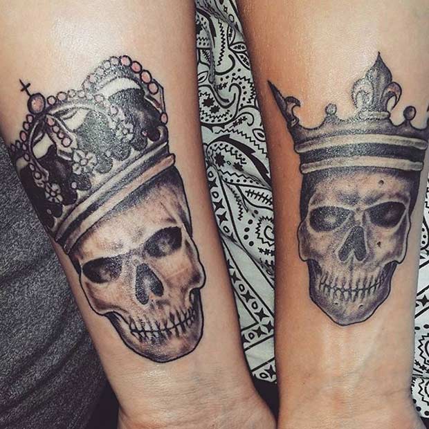 Matching Skull Tattoos Designs, Ideas and Meaning | Tattoos For You