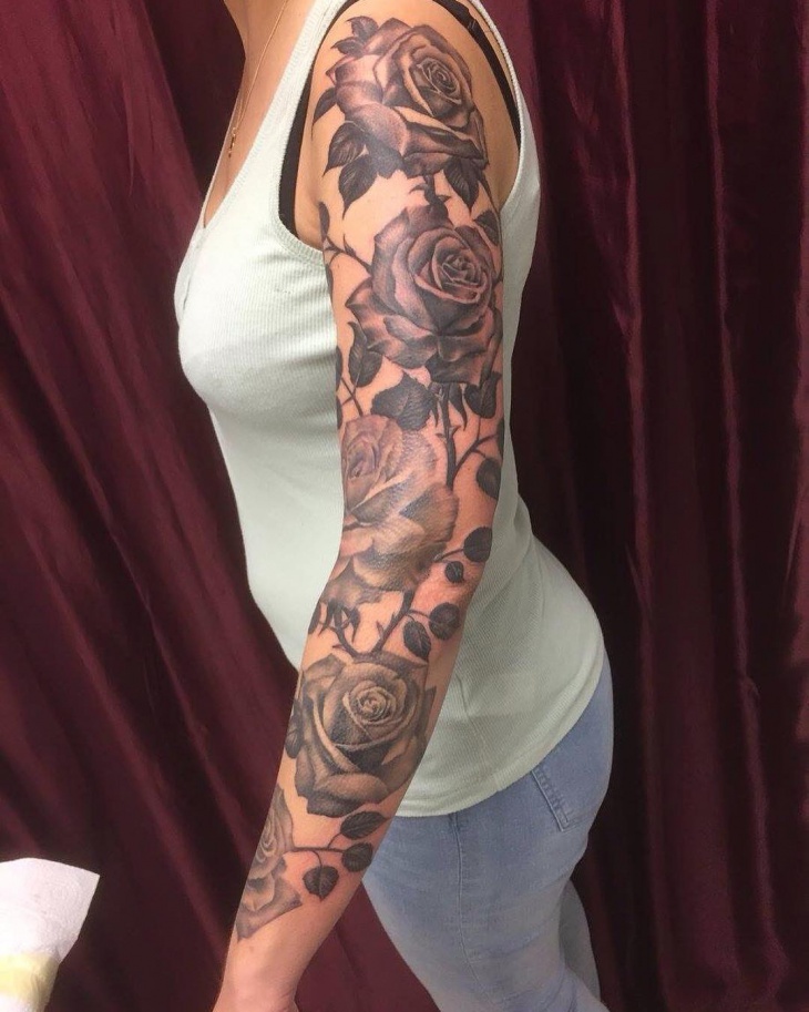 Rose Sleeve Tattoos Designs, Ideas and Meaning - Tattoos For You